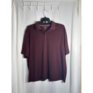 Architect Golf Performance Mens Polo Shirt Burgundy Short Sleeve XXL‎ Polyester